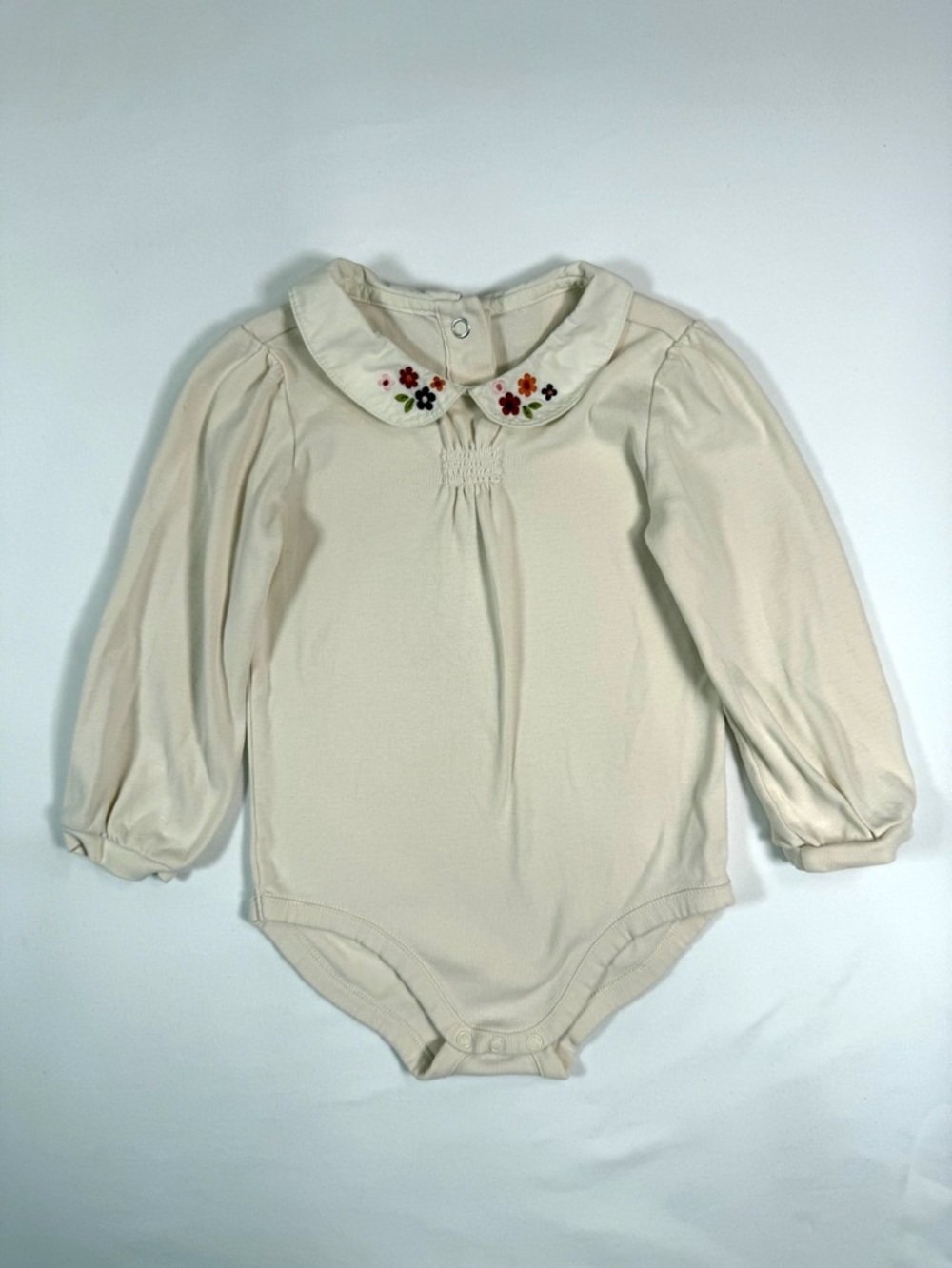 VINTAGE GYMBOREE 2006 Floral Collar Peter‎ Pan Bodysuit 2T Cottagecore Classic